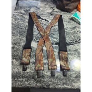 Realtree Adjustable Camouflage Suspenders 2" Adult Elastic Metal Clip-On